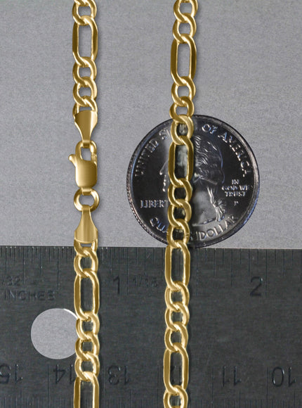 4.6mm 10k Yellow Gold Lite Figaro Chain