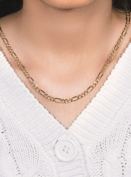 4.6mm 10k Yellow Gold Lite Figaro Chain