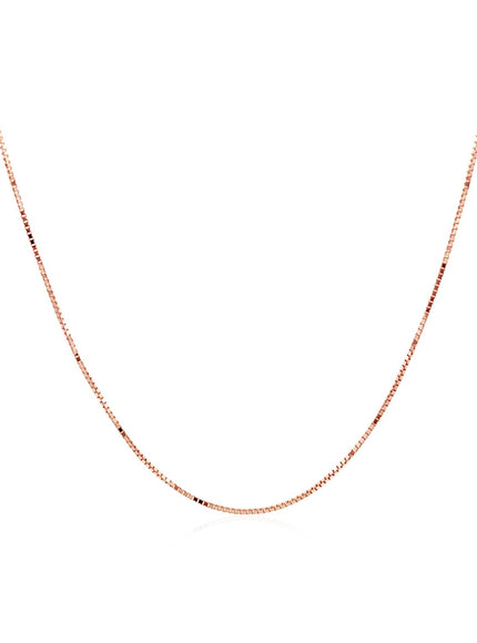 14k Rose Gold Classic Box Chain 0.6mm