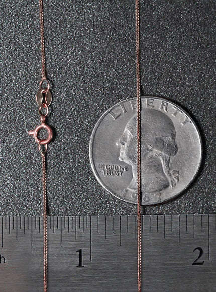 14k Rose Gold Classic Box Chain 0.6mm