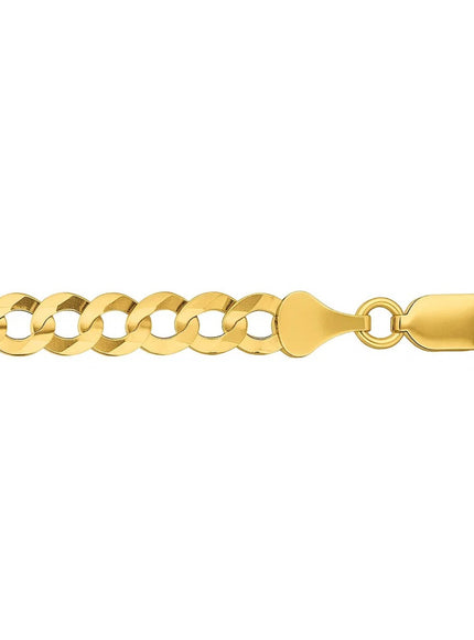 5.7mm 14k Yellow Gold Solid Curb Bracelet