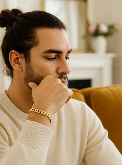 5.7mm 14k Yellow Gold Solid Curb Bracelet