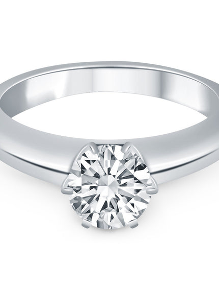 14k White Gold Solitaire Cathedral Engagement Ring