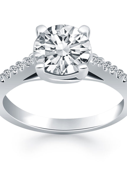 14k White Gold Trellis Diamond Engagement Ring