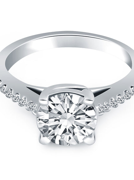 14k White Gold Trellis Diamond Engagement Ring