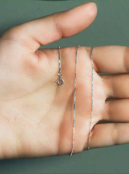 14k White Gold Classic Box Chain 0.45mm