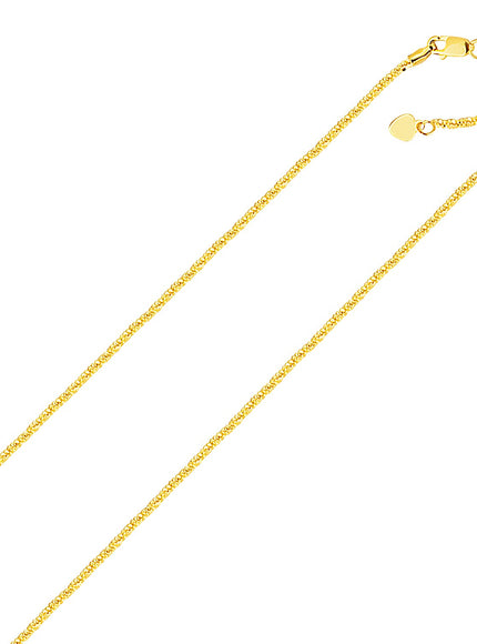 14k Yellow Gold Adjustable Sparkle Chain 1.5mm