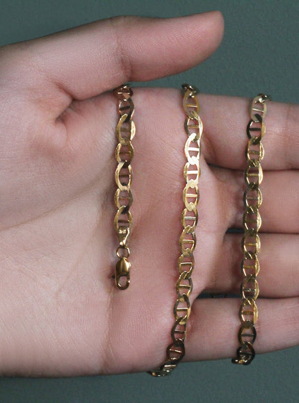 5.5mm 10k Yellow Gold Mariner Link Chain