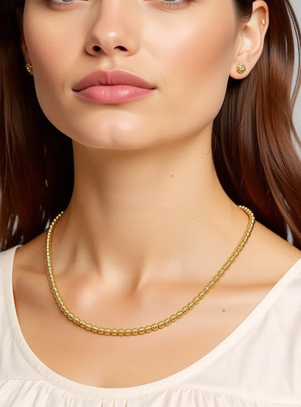 Graduated Bead Necklace in 14K Yellow Gold
