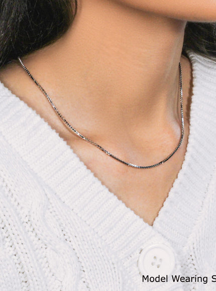 14k White Gold Classic Box Chain 1.4mm