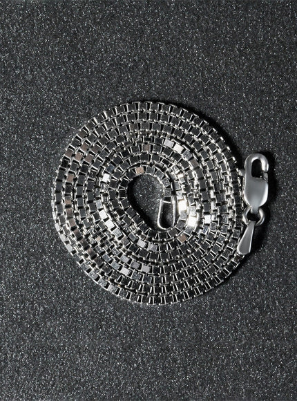 14k White Gold Classic Box Chain 1.4mm