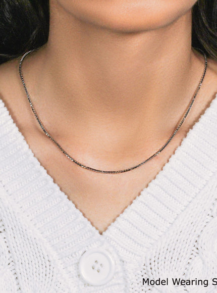 14k White Gold Classic Box Chain 1.4mm