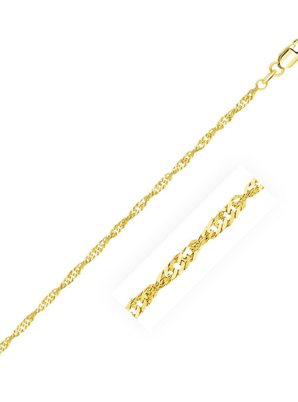 2.1mm 14k Yellow Gold Singapore Chain