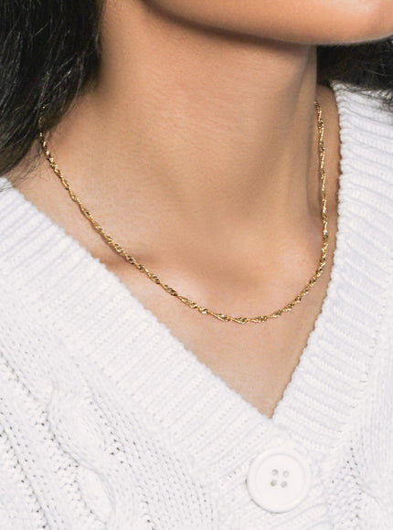2.1mm 14k Yellow Gold Singapore Chain