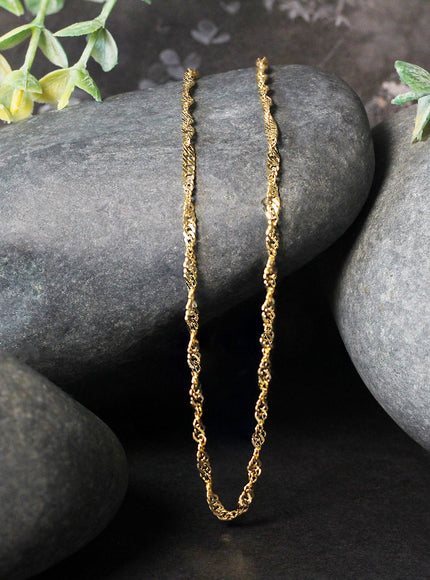 2.1mm 14k Yellow Gold Singapore Chain