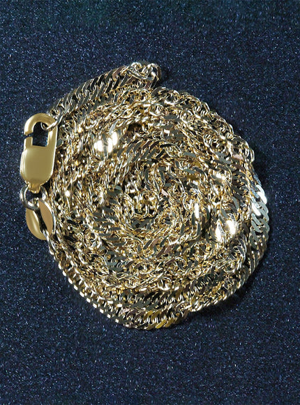 2.1mm 14k Yellow Gold Singapore Chain