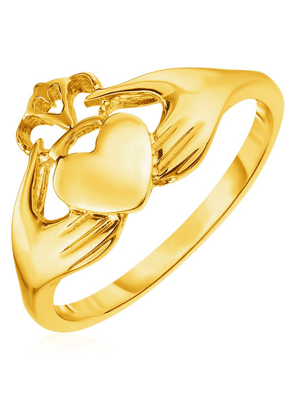 14k Yellow Gold Claddagh Ring