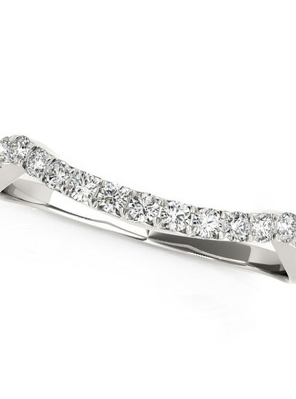 14k White Gold Modern Curvy Design Diamond Wedding Band (1/5 cttw)
