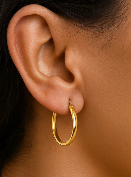 Small Wedding Hoops in 14K Yellow Gold