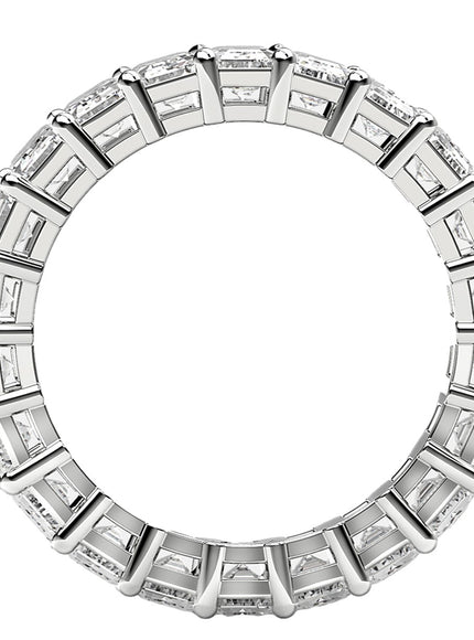 Emerald Cut Lab Grown Diamond Eternity Ring in 14k White Gold (5 cttw FG/VS2)