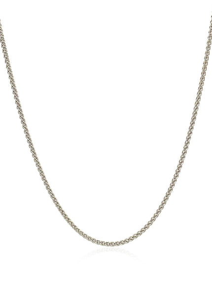18k White Gold Round Wheat Chain 1.4mm