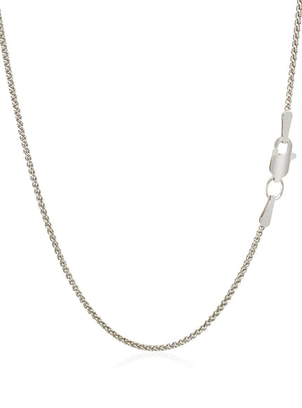18k White Gold Round Wheat Chain 1.4mm