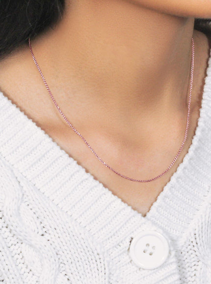 14k Rose Gold Diamond Cut Round Wheat Chain 1.1mm