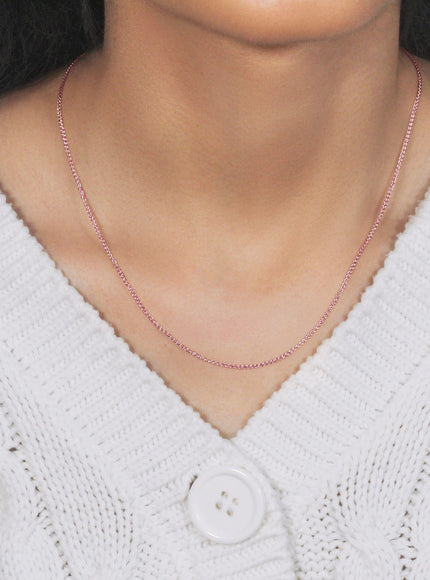 14k Rose Gold Diamond Cut Round Wheat Chain 1.1mm