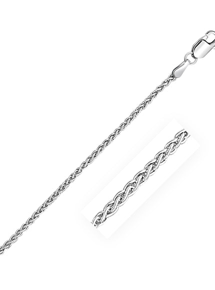 2.1mm 14k White Gold Round Wheat Chain