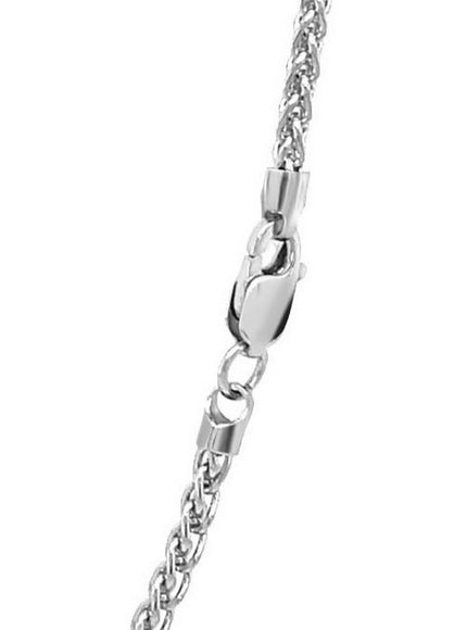2.1mm 14k White Gold Round Wheat Chain