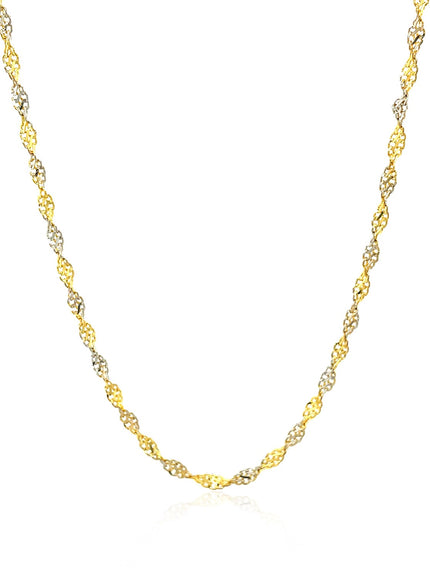 2.0mm 14k Two-Tone Gold Singapore Chain