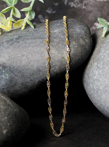 2.0mm 14k Two-Tone Gold Singapore Chain