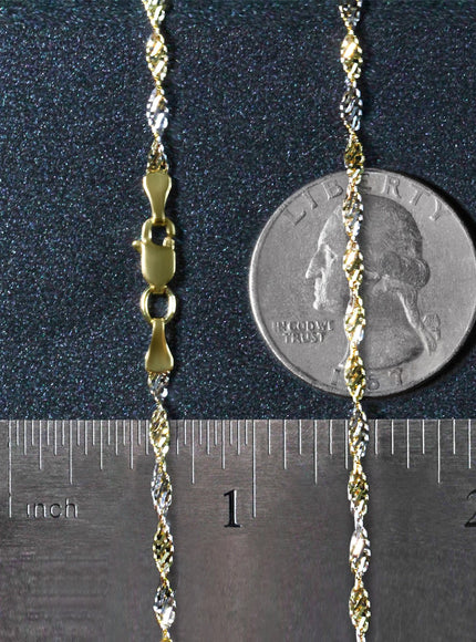 2.0mm 14k Two-Tone Gold Singapore Chain