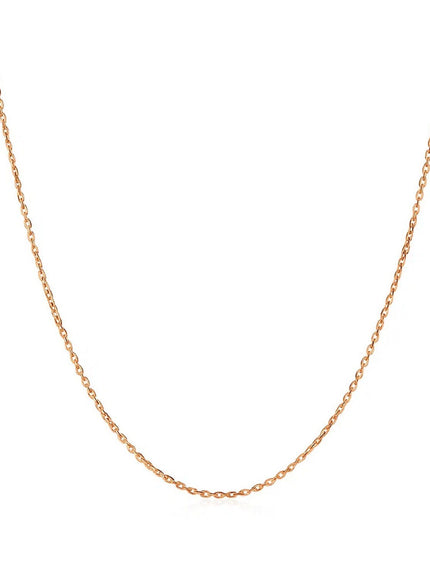 14k Rose Gold Diamond Cut Cable Link Chain 1.1mm