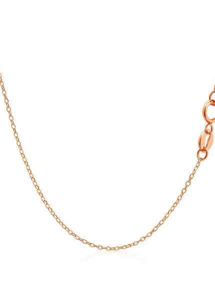 14k Rose Gold Diamond Cut Cable Link Chain 1.1mm