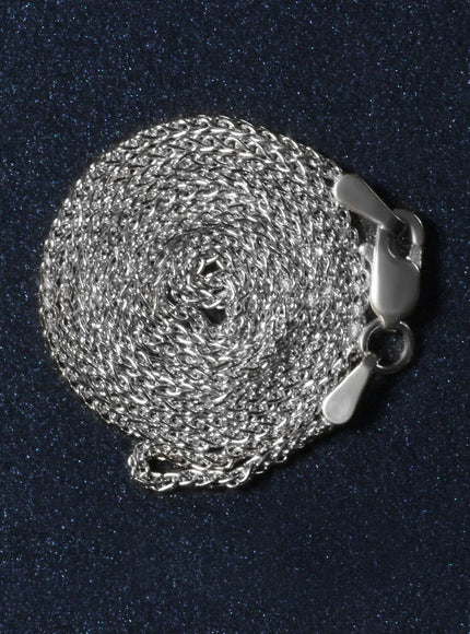 18k White Gold Round Wheat Chain 1.4mm