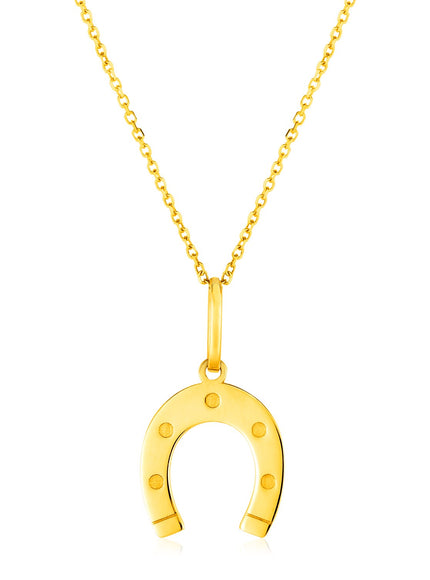 14K Yellow Gold Necklace with Horseshoe