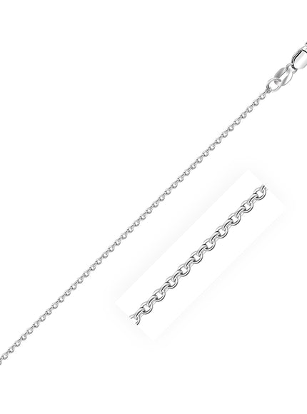 14k White Gold Diamond Cut Cable Link Chain 1.1mm
