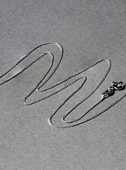 14k White Gold Diamond Cut Round Wheat Chain 0.6mm