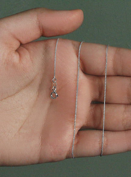 14k White Gold Diamond Cut Round Wheat Chain 0.6mm