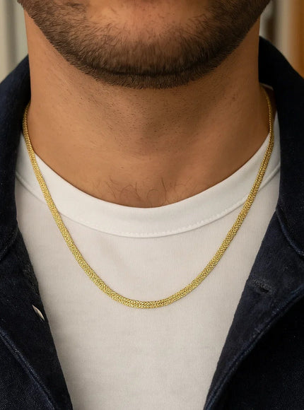 2.5mm 14k Yellow Gold Bismark Chain