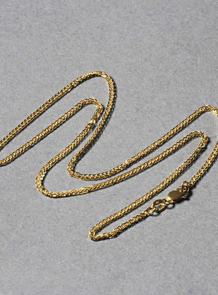 14k 1.8mm Yellow Gold Square Wheat Chain