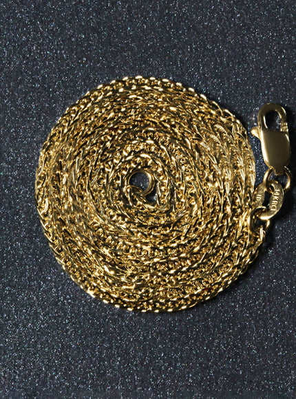 14k 1.8mm Yellow Gold Square Wheat Chain