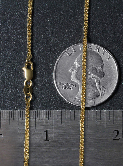 14k 1.8mm Yellow Gold Square Wheat Chain