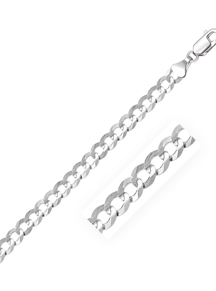 5.7mm 14k White Gold Solid Curb Chain