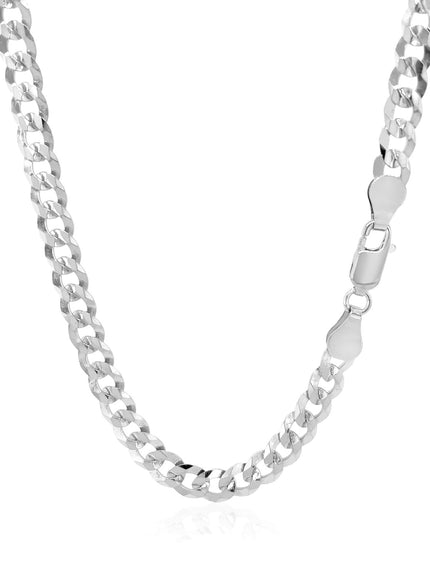 5.7mm 14k White Gold Solid Curb Chain