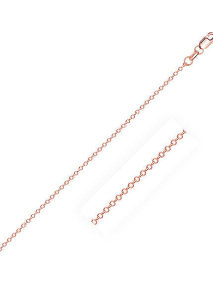 Diamond Cut Cable Link Chain in 14k Rose Gold (0.8 mm)