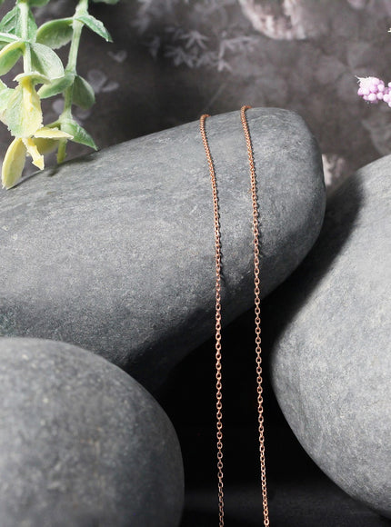 Diamond Cut Cable Link Chain in 14k Rose Gold (0.8 mm)