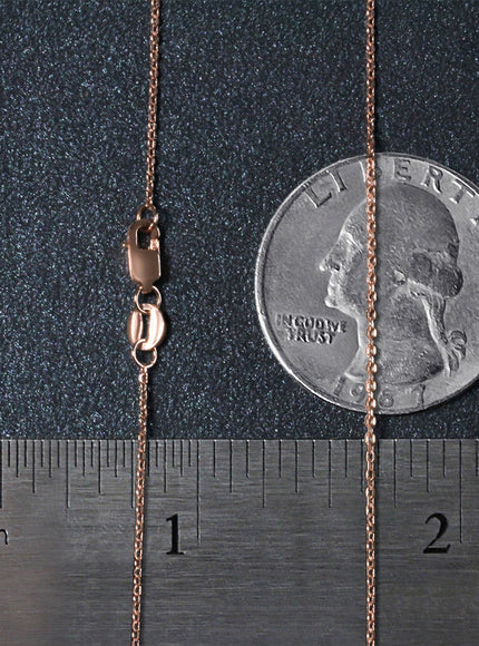 Diamond Cut Cable Link Chain in 14k Rose Gold (0.8 mm)