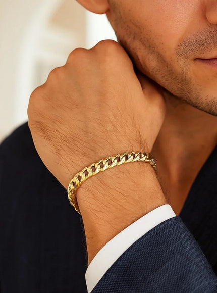 4.4mm 14k Yellow Gold Solid Miami Cuban Bracelet